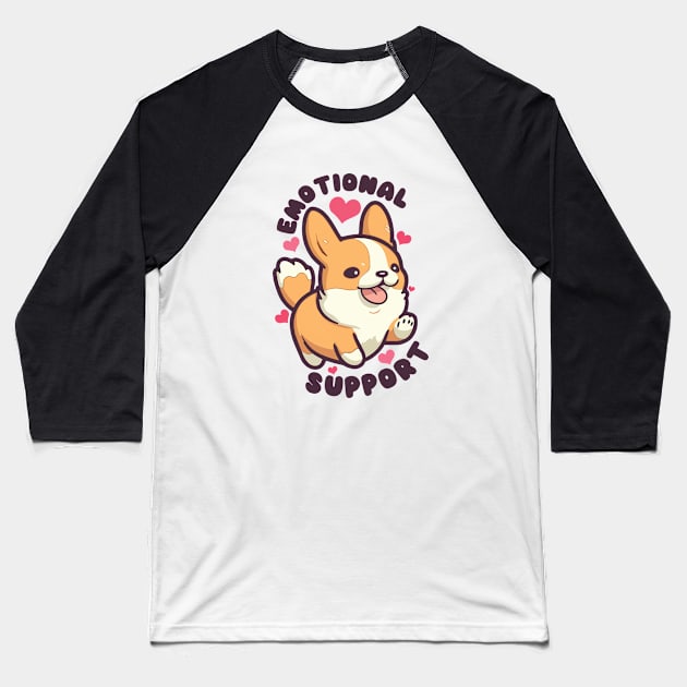 Emotional Support Corgi Baseball T-Shirt by Everythingiscute